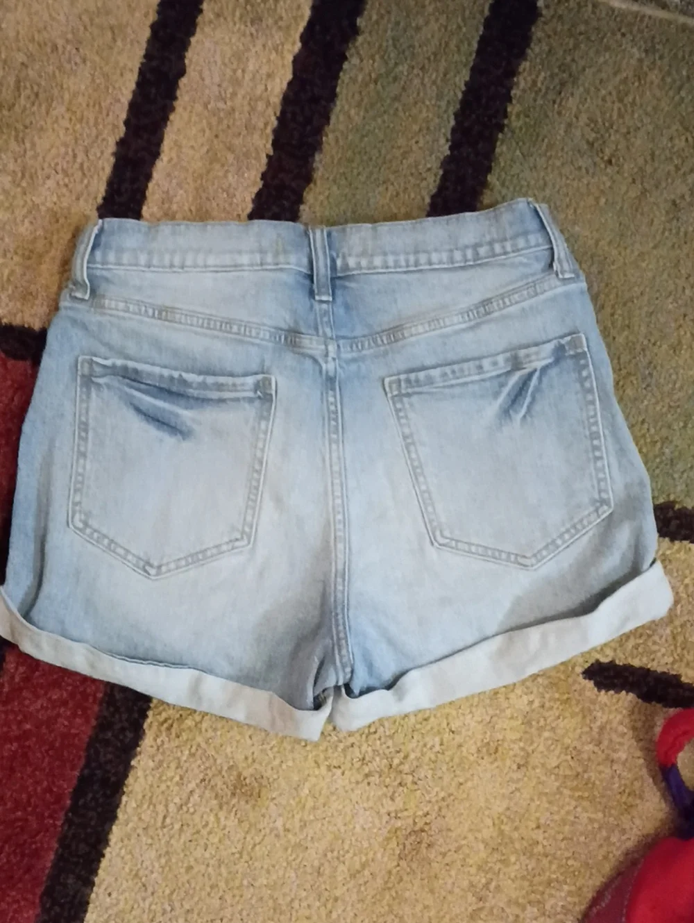 eunina Light Blue Distressed Denim Jean Shorts
